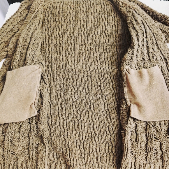 FREE PEOPLE Cable Knit Cardigan Olive Green, Small - Picture 9 of 11